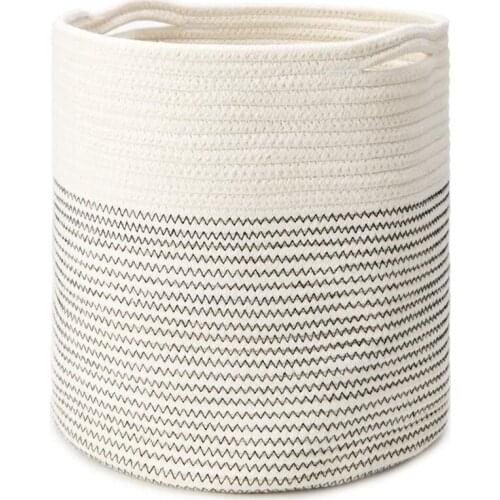 New Cotton Rope Plant Basket Modern Indoor Planter Flower Pot Woven Storage Organizer with Handles Home Decor