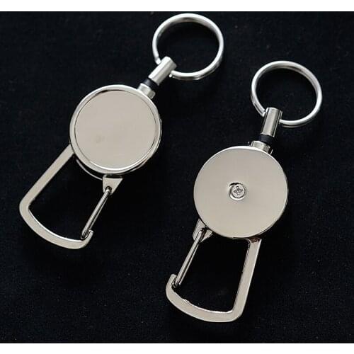 New Stainless Steel EDC Camping Telescopic Burglar Chain Key Holder Mini Keychain Outdoor Key Ring Return Retractable Key Chain