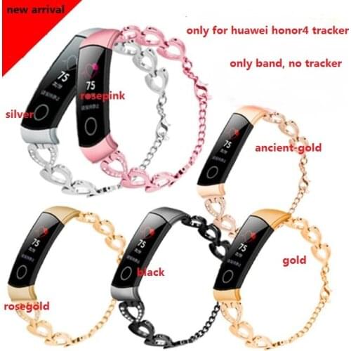 New Replacement Strap heart style band bracelet for hua-wei honor band 4 standard smart wristband.honor4 band