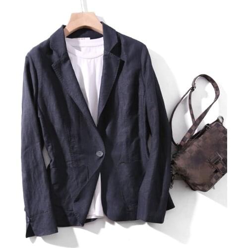 High-quality Linen Blazer suit jacket for women 2021 spring autumn women small Blazer Japanese female new products Coat Femme