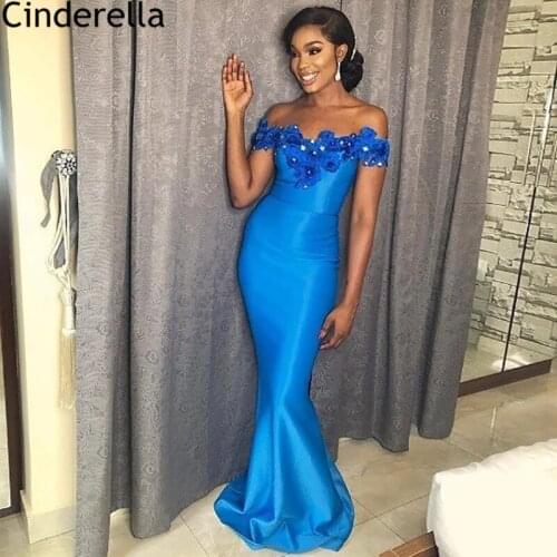 Bridesmaid Dresses Off The Shoulder Satin Mermaid Hand Flower Lace Bridesmaid Dresses With Zipper Back Wedding Party Dresses