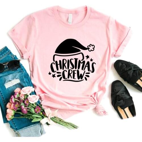 Christmas Crew Christmas Gift Fashion White Harajuku Female Pullover Letter Cotton Women Sweatshirt Full Long Sleeve Girl Shirt