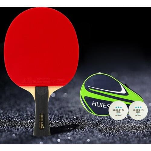Huieson 8 Star Table Tennis Racket With Storage Bag Double Face In Rubber Professional Carbon Fiber Ping Pong Bat Lightweight