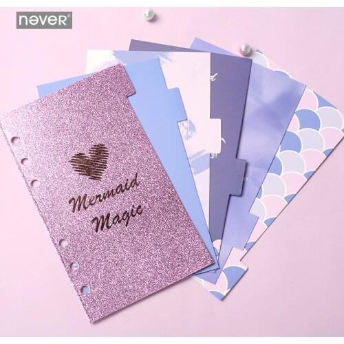 Never unicorn Series Index Pages Divider for Filofax Notebook A6 Planner Refill Accessories Diary Bookmark School Stationery