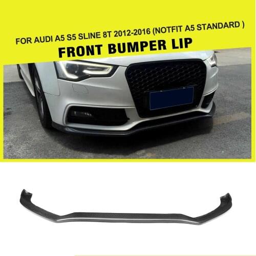 Carbon Fiber Racing Front Bumper Lip Spoiler Splitters for Audi A5 Sline S5 Bumper 2012 - 2016