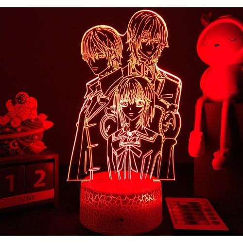 3D LED Lamp Anime Vampire Knight Night Light for Bedroom Decorative Birthday Gift Acrylic Led Night Light Dropshipping