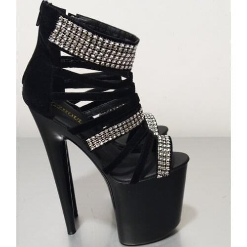 New arrival 20cm high-heeled shoes rivet formal dress open toe sandals 8 inch gladiator sexy clubbing high heels Dance Shoes