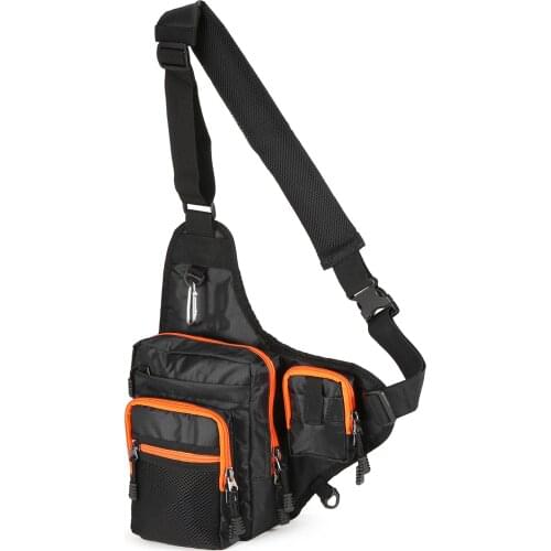 ILure Waterproof Canvas Fishing Bag Multi-Purpose Outdoor Bag Reel Lure Bags Pesca Fishing Tackle Bag Green/Orange/Black