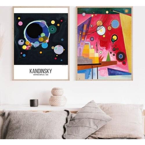 Wassily Kandinsky Painting Canvas Prints Abstract Synesthesia Art Several Circles 1926 Exhibition Museum Posters Wall Art Decor