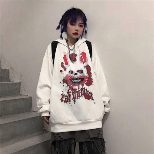 Hoodie Clothing High Street Sweatshirt Autumn Long Sleeve Hoodie Streetwear Women Printed Punk Dark Tops Female Casual Sweatshir