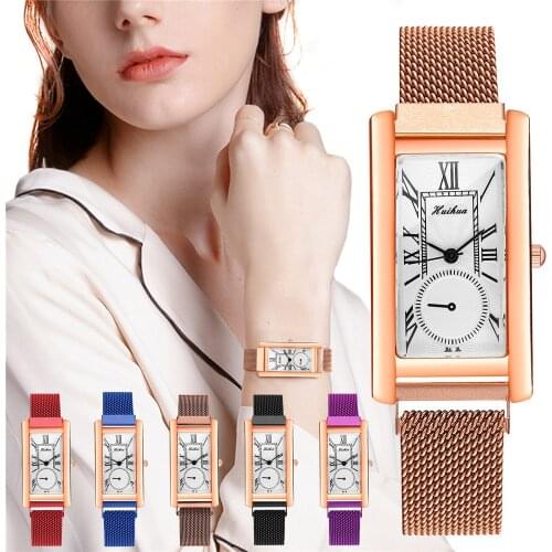 Women Magnet Buckle Rectangle Roma Dial Watches Luxury Ladies Quartz Wrist Watches