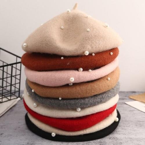 RUHAO Winter Female Ball Pom Poms Winter beret Hat For Women Girls Knitted Beanie Hats Thick Women Slouchy beret Beanies