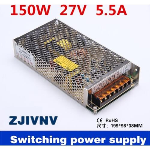 150W switching switch power supply 27v 5.5a transformer 27v ac-dc converter led strip lighting for display accept OEM (s-150-27)