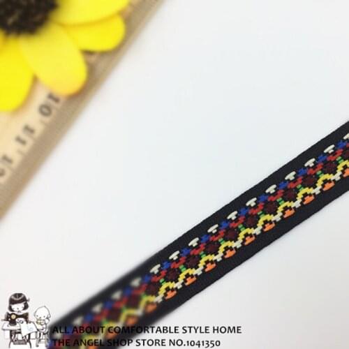 5Yards 14mm 1/2'' Wedding Party Clothing Hat Decroation Geometric Jacquard Ribbon Packaging Materials Woven Webbing Supplies