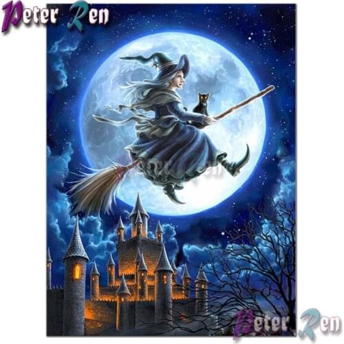 5d Halloween Witch Diamond Painting Cross Stitch DIY full Square\Round Embroidery Rhinestone picture Handmade holiday gifts