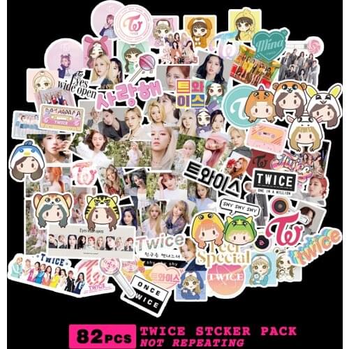 82pcs/set KPOP TWICE Character stickers for mobile phone notebook DIY waterproof k-pop twice stickers new arrivals