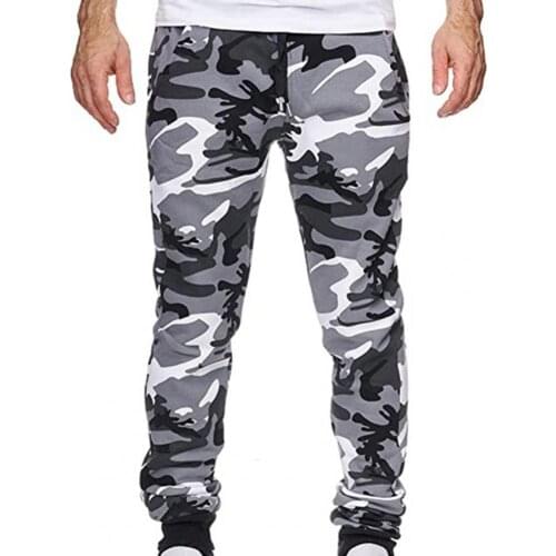 New Mens Cargo Pants Sports jeans Jogger Camouflage Pattern Ankle Banded Mid Waist Men Trousers for Autumn Streetwear