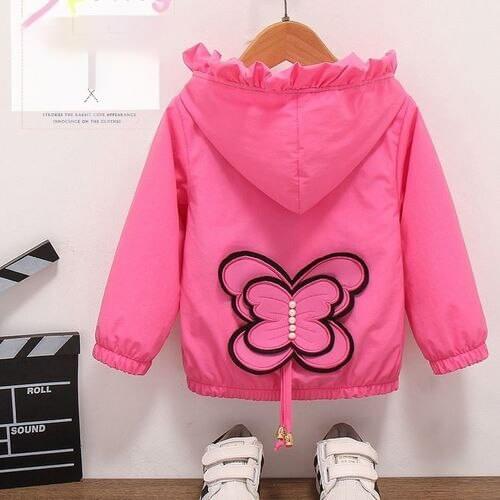 Children Coat 2021 Spring Summer Autumn Outerwear Girls Fashion Sweet Butterfly Thin Jacket