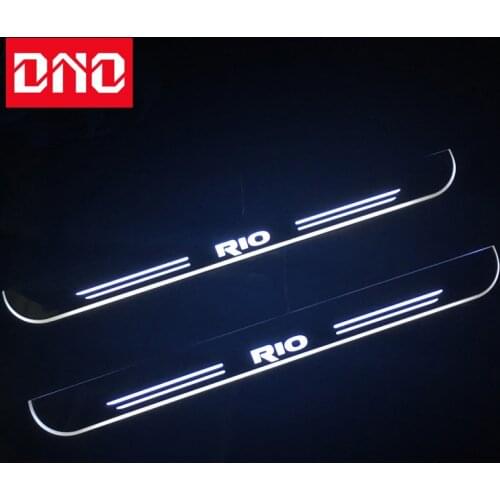 DNO Door Sill Scuff Plate Pedal Ligths For Kia Rio 3 4 2015 2016 2017 2018 Threshold Led Bar Pathway Dynamic Welcome Lamp