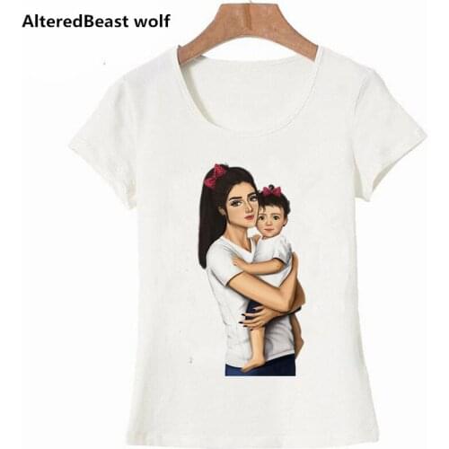 Super mom Love T Shirts Family Series Summer 2019 Funny T Shirt Women White T-shirt Korean Fashion Clothing Streetwear Vogue Top