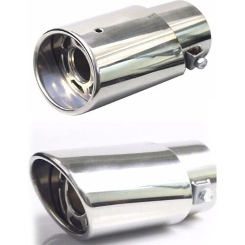 1pc Chrome Trim Modified Car Liner Pipe Stainless Steel Car Exhaust Muffler Tip Pipe Exhaust System