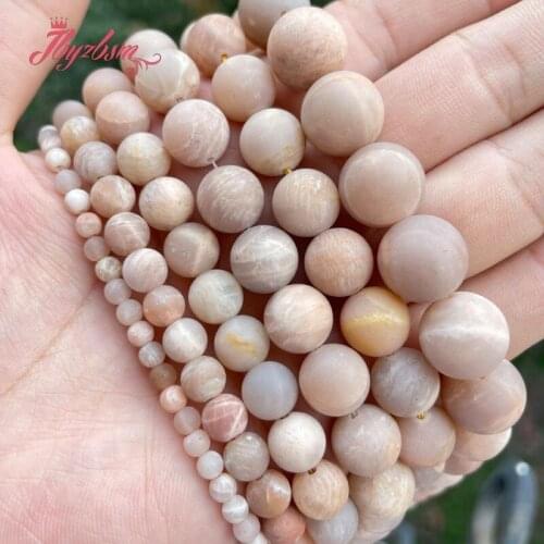 Round Frosted Natural Sunstone Loose Beads 4.6.8.10.12mm for DIY Women Men Necklace Bracelet Rings Earrings Jewelry Making 15"