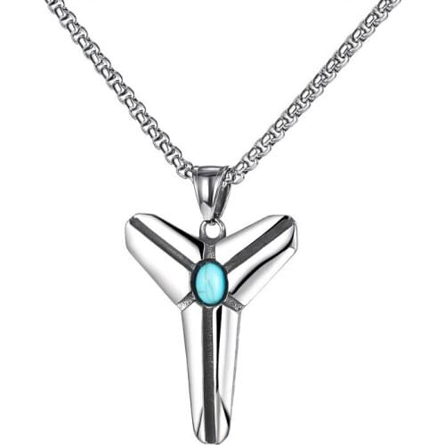 POTCET Korea 2021 Fashion Mens Stainless Steel Triangle Titanium Steel Necklace Pendant Retro Hip Hop Free Shipping Jewelry