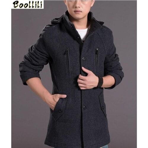 Boollili Winter Coat Men Plus Size Woolen Coat For Man Winter Jacket Men Grey Mens Coats Overcoats 5xl Casaco Masculino