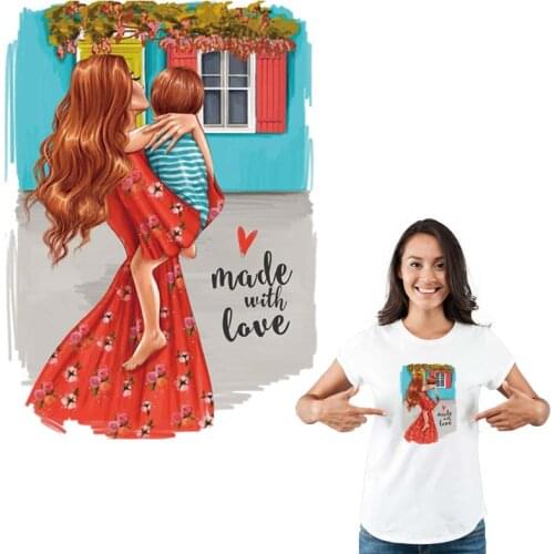 Clothing Stickers Mom Love Transfers New Fashion Diy Washable Heat Transfer T-Shirt Jeans Decoration Letter Patches