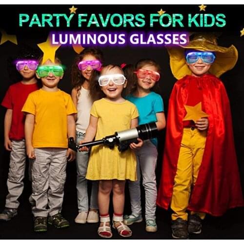1Pcs Shutter Neon Flashing Shades Glasses Kids Children Glasses Mosaic Sunglasses Makeup Birthday Carnival Party Favors Gifts