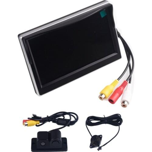 Night Vision Reverse CCD 12 LED Rear View Camera With 5" 5 Inches TFT Parking Monitor Video Player And 2RCA Video Input