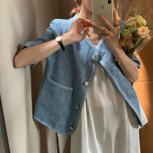 Spring and summer new style womens short-sleeved retro womens jacket jackets for women