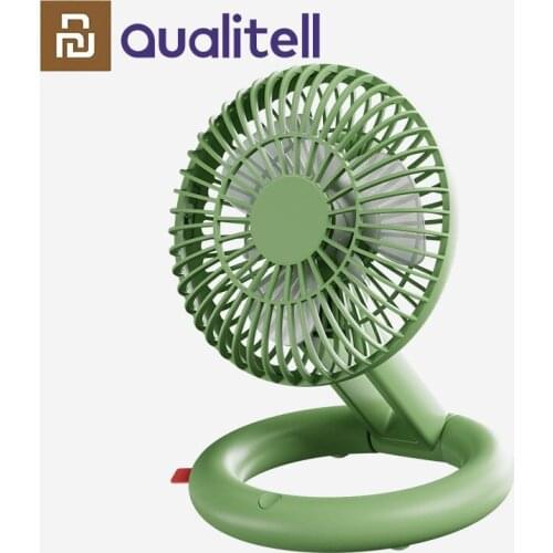 XIAOMI Qualitell Portable Folding Fan USB Rechargeable All-round Rotating Storage Mute Wireless Desktop Fan Home Office Outdoor