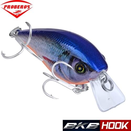 1PC PRO BEROS Crankbait Fishing Lure 5.6cm 6g Mini Fat Crank Bass Bait Slow Floating Bass Wobblers Fishing Tackle