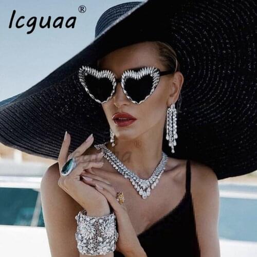 Luxury Diamond Sunglasses Sexy Cat eye Triangle Sun Glasses Handmade Party lunette de soleil