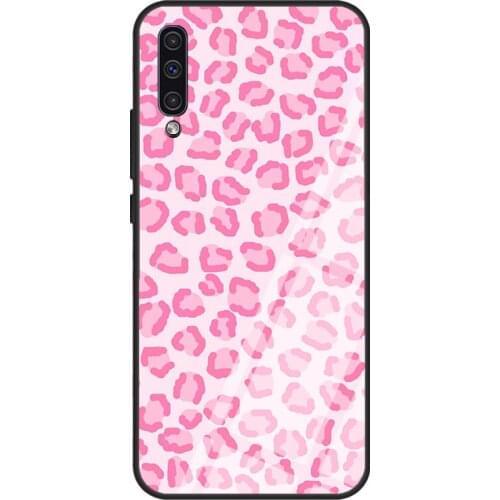 Pink Cheetah Print Case For Samsung A72 A71 A51 A31 A40 A50 A70 A20e A21S A12 A32 A52 Tempered Glass Cover