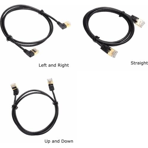 90 Degree Up Down CAT6 CAT7e UTP Ethernet Network Cable Male to Male RJ45 Patch LAN Short cable For Laptop ADSL Modem 30CM 1ft