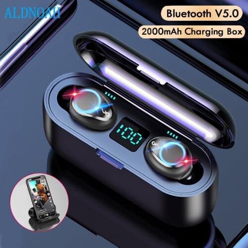 TWS Bluetooth 5.0 Earphones 2200mAh Charging Box Wireless Headphone 9D Stereo Sports Waterproof Earbuds Headsets With Microphone
