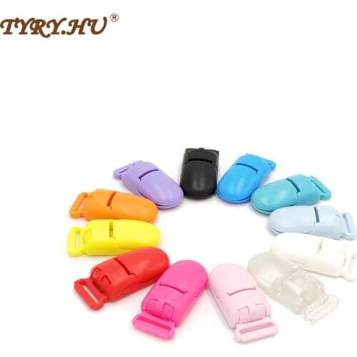 TYRY.HU 100Pc Baby Pacifier Clip Solid Plastic Pacifier Clip Soother Holder Infant Pacifier Nipples Holder Multi Color Clamp Toy