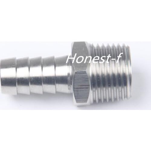 LTWFITTING Bar Production Stainless Steel 316 Barb Fitting Coupler / Connector 1/2" Hose ID x 1/2" Male NPT Air Fuel Water