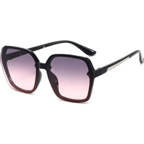 Vintage Oversized Square Sunglasses Women Brand Designer Luxury Retro Black Frame Sun Glasses for Women Female UV400 Shades