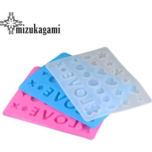 1pcs UV Resin Jewelry Liquid Silicone Mold Love Stars Heart Flowers Resin Charms Molds For DIY Jewelry Making Molds