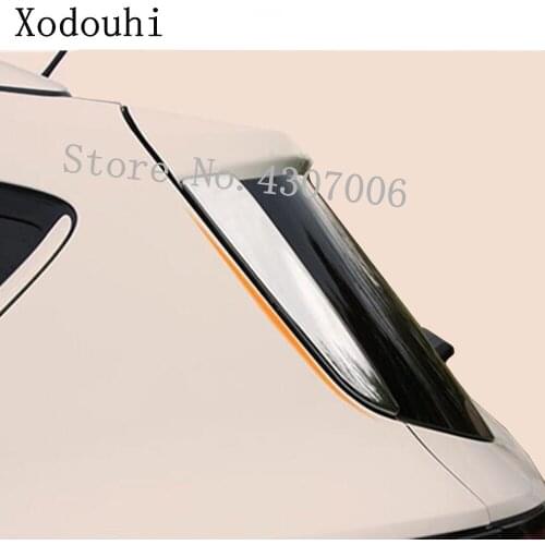 For Ford Kuga Escape 2017 2018 2019 2020 Car ABS Chrome Rear Tail Spoiler Side Triangle Wing Window Bezel Trim Stick Panel 2pcs