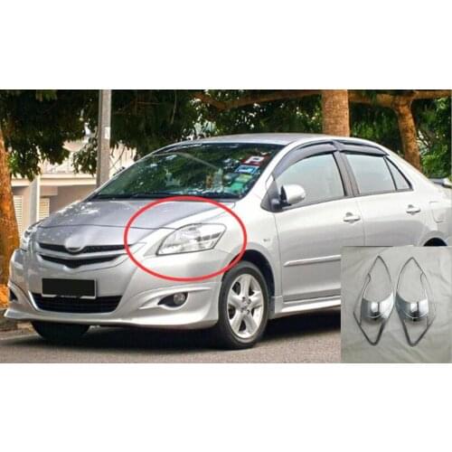 2008 2010 2012 For Toyota Vios xp90 Yaris Sedan ABS Head Light Lamp Cover Trim Frame Protector Sticker Car Styling Accessory