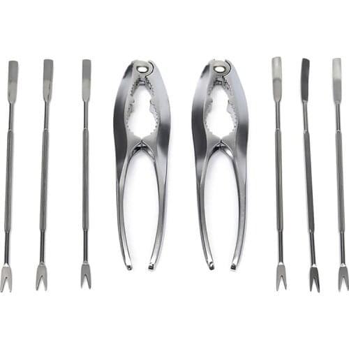 8 Pcs Per Set Eating Crab Tool Walnut Pliers Crab Needles Seafood Forks Crab Crackers