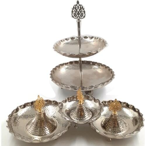 Copper Capped Sugar Bowl Silver Bottle Cruet Jar Gift Box Pot Storage Tool Container Supply Gusto Set Canister Saver - 9 Pieces