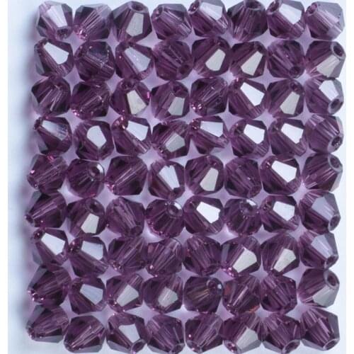 Austrian 4mm Violet Bicone Glass Beads Diy Accessories for Jewelry Making Perles Loose Faceted Spacer Crystal Beads