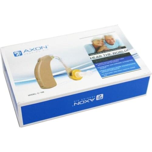 AXON C-108 Rechargeable BTE Hearing Aid Analogue Hearing Aids Personal Sound Amplifier O-N-H Powerful Voice Switch Adjustment