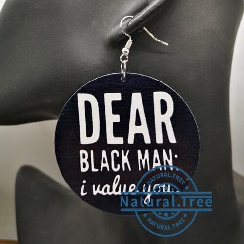 Free Shipping!Queen Inspire Kings Wooden Earrings