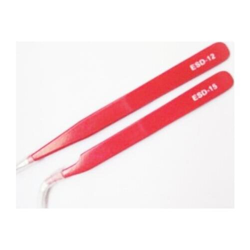 CrownLASH Eyelash Extension Tweezers ESD-12 ESD-15 Red color High quality professional beauty tools